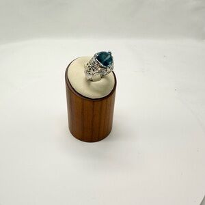 Vintage Sterling Silver Blue Topaz Ring Size 7